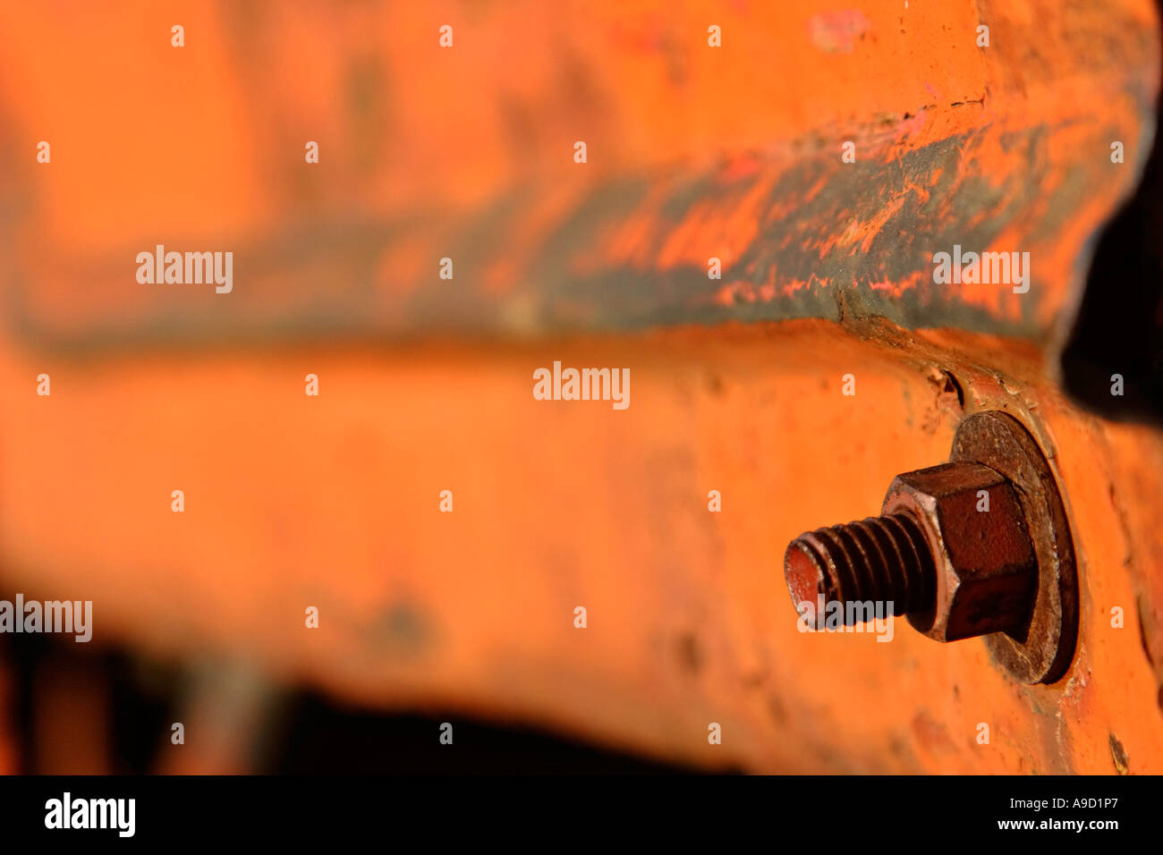 rusting nut and bolt on a metal plate Stock Photo Alamy