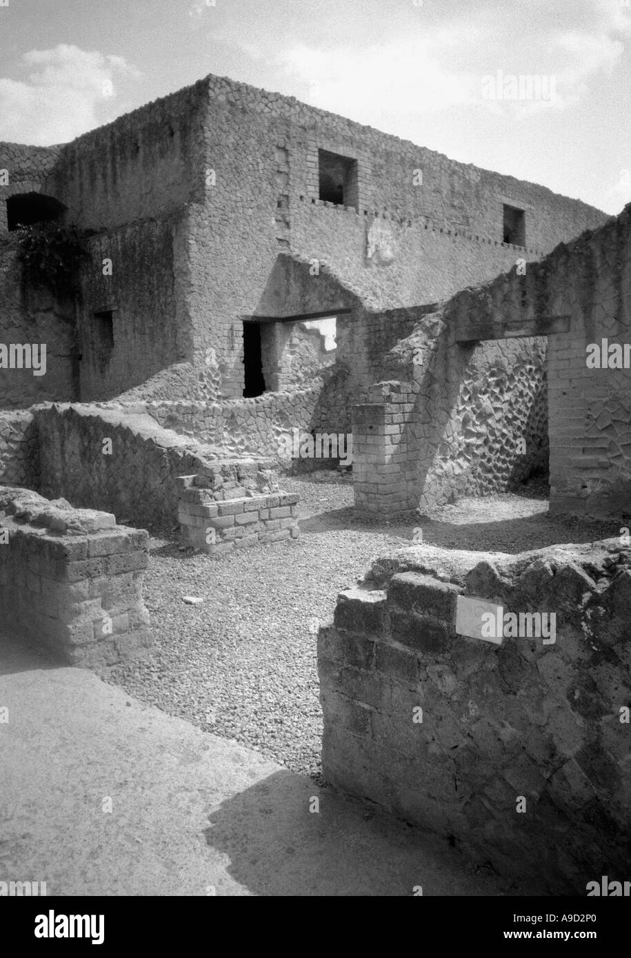 Characteristic View of Herculaneum Ruins Ercolano Naples Napoli Campania Southern Italy Italian Peninsula Italia Europe Stock Photo