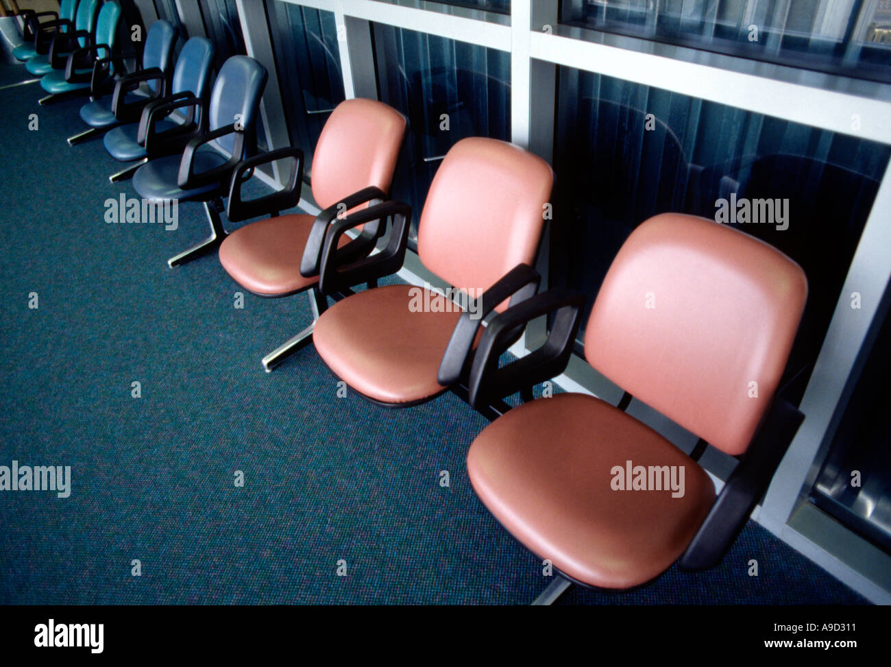 chairs at airport Stock Photo