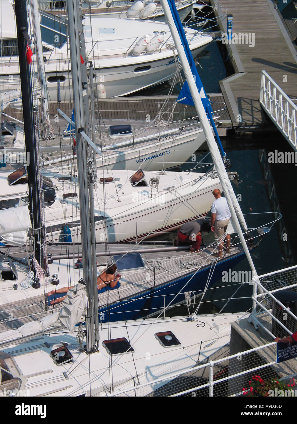 Sailing and Motor Yachts Stock Photo
