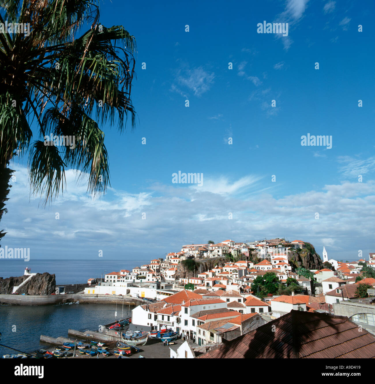 The south coast fishing village of Camara de Lobos (where Winston Churchill used to paint),  Madeira, Portugal Stock Photo