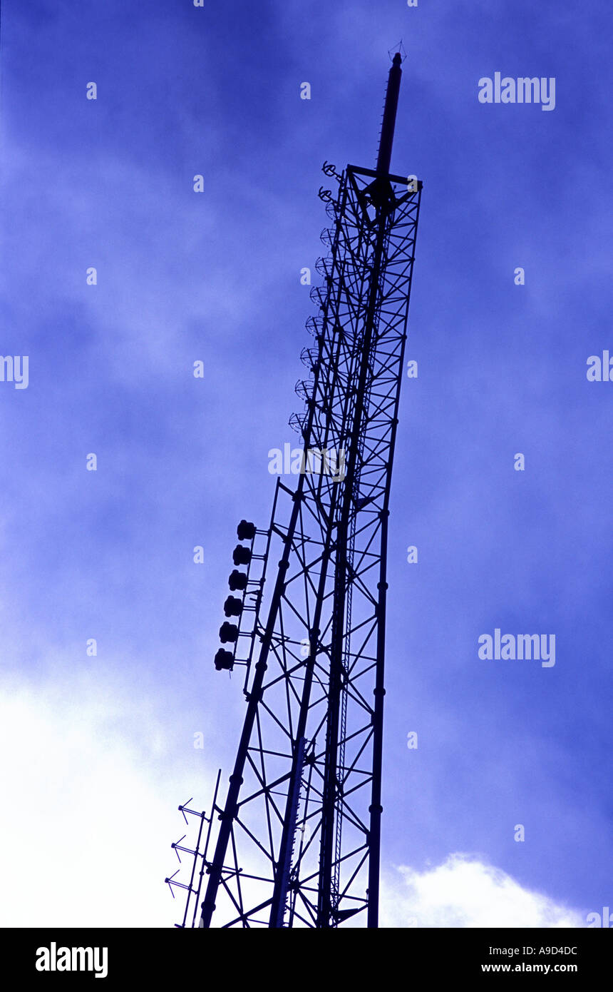 Broadcasting antenna tower Stock Photo Alamy