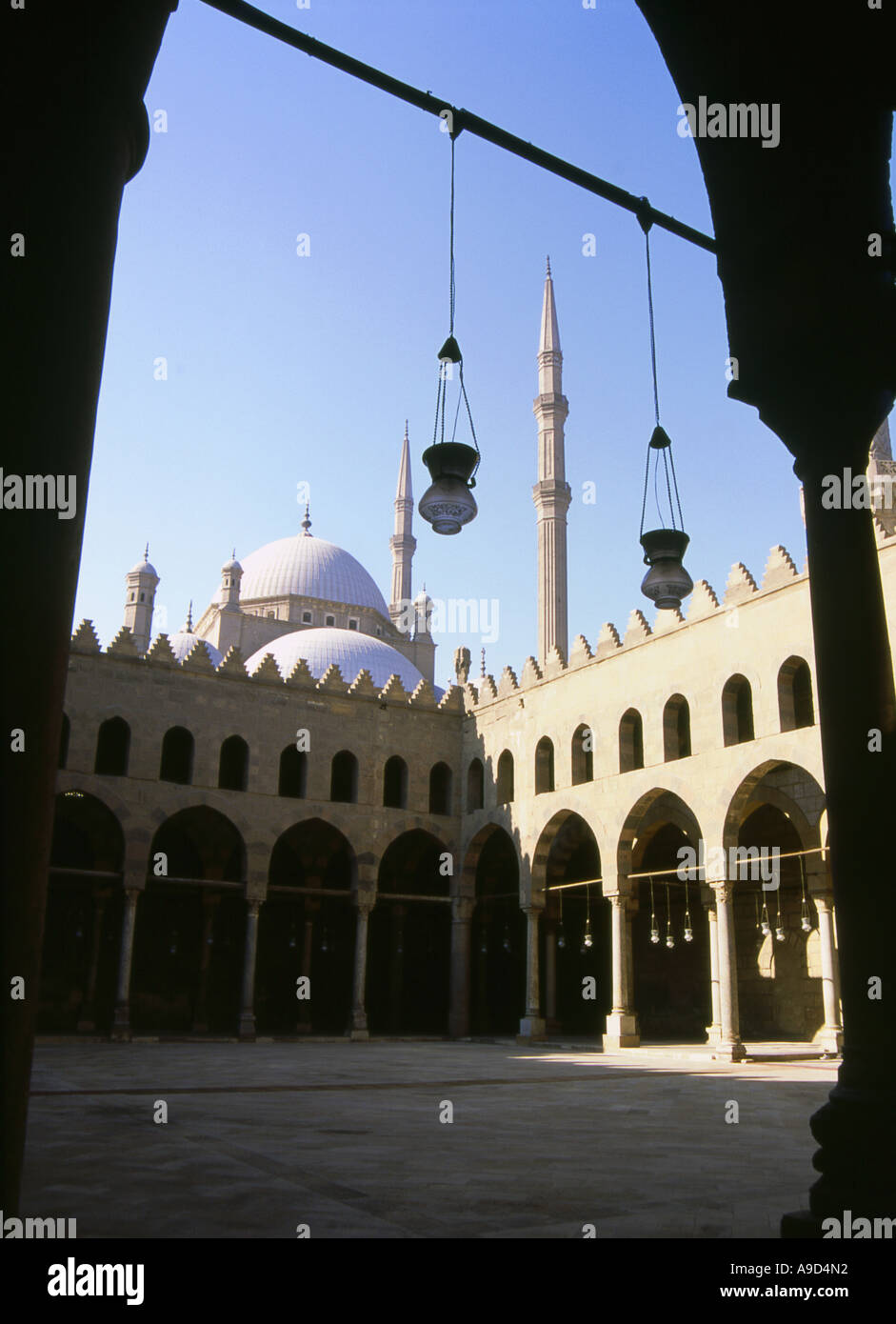 Sultan Al-Nasir Muhammad Mohammed Mosque Citadel Saladin Cairo Arabic Arab Republic of Egypt North Africa Middle East Stock Photo