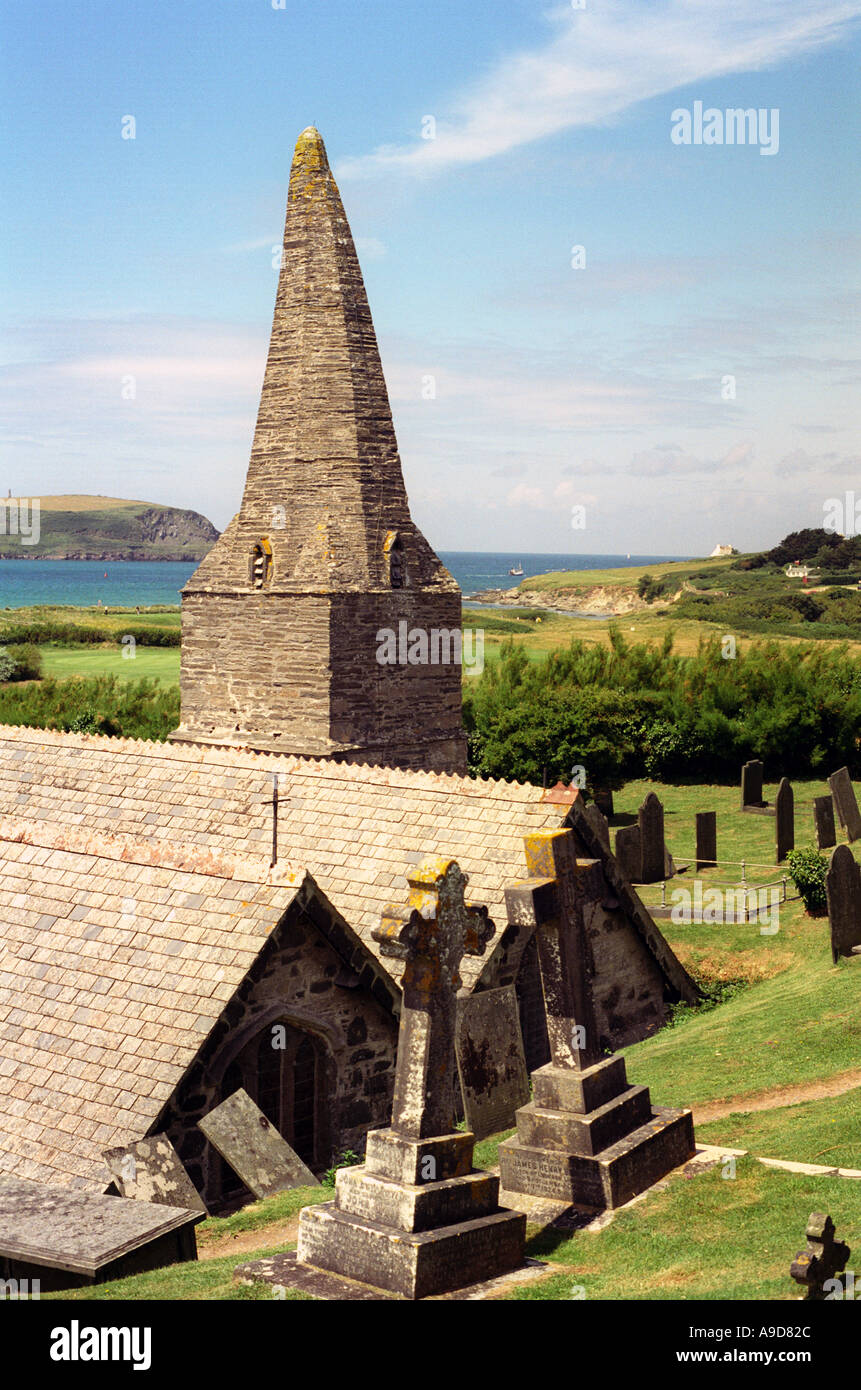 St Petrocks church Daymer Bay near Padstow Cornwall England UK Stock