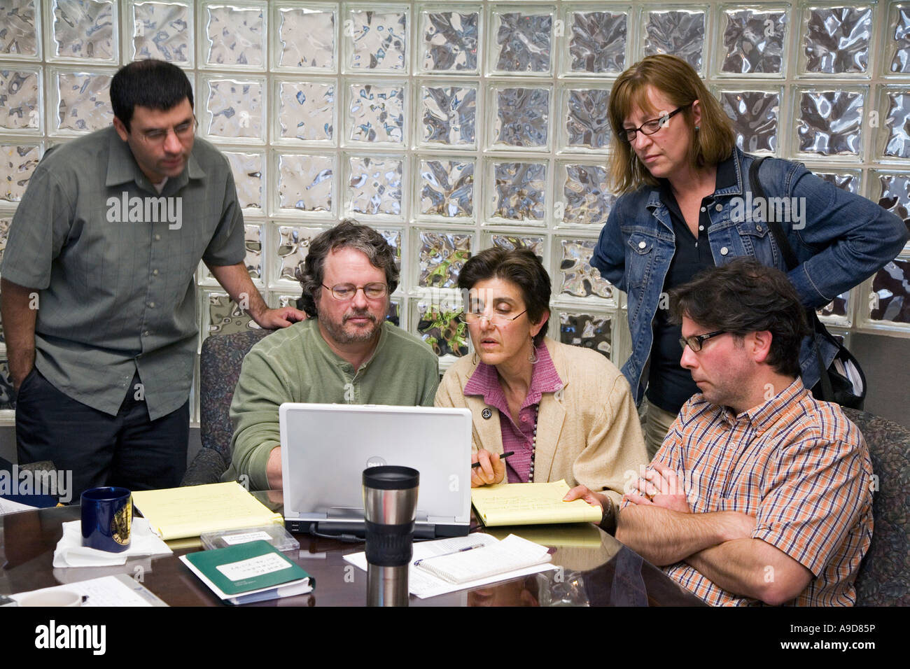 Lawyers and Clients Prepare for Trial Stock Photo