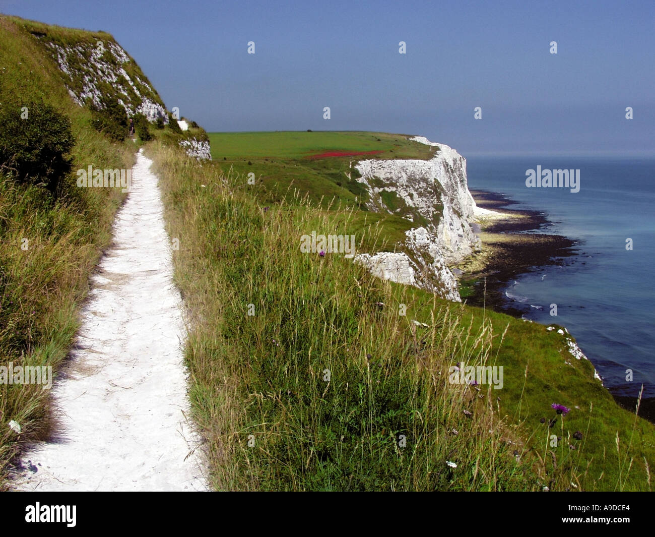 kent white cliffs of dover country trail Stock Photo