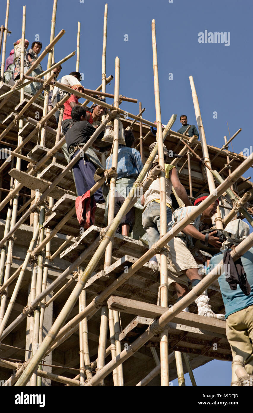 Bamboo scaffolding in Kathmandu Nepal Stock Photo