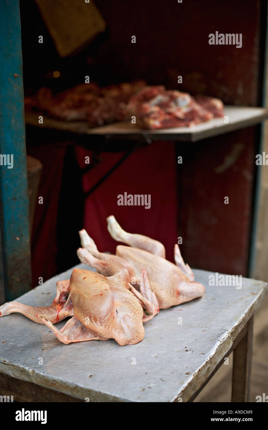 Chicken for sale on the streets of Kathmandu, Nepal Stock Photo