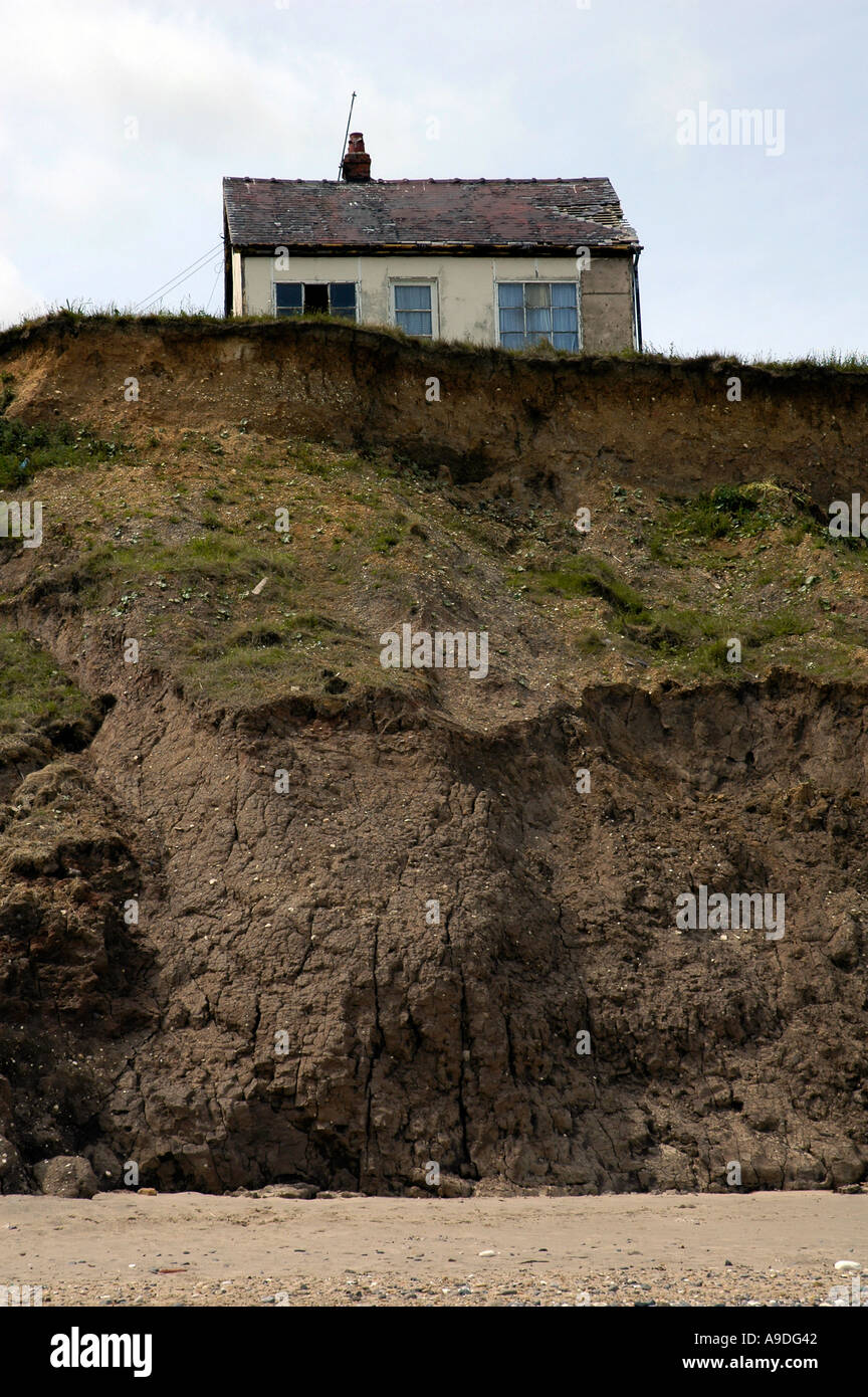Coastal erosion at Hornsea on the east coast Yorkshire Stock Photo