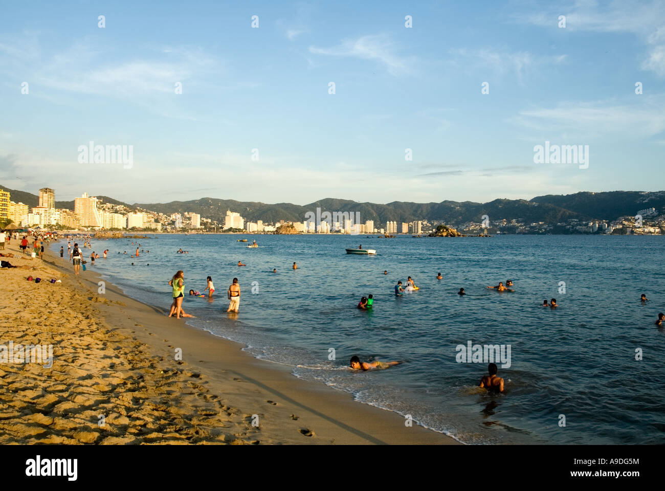 Acapulco people having a bath Mexico Stock Photo Alamy
