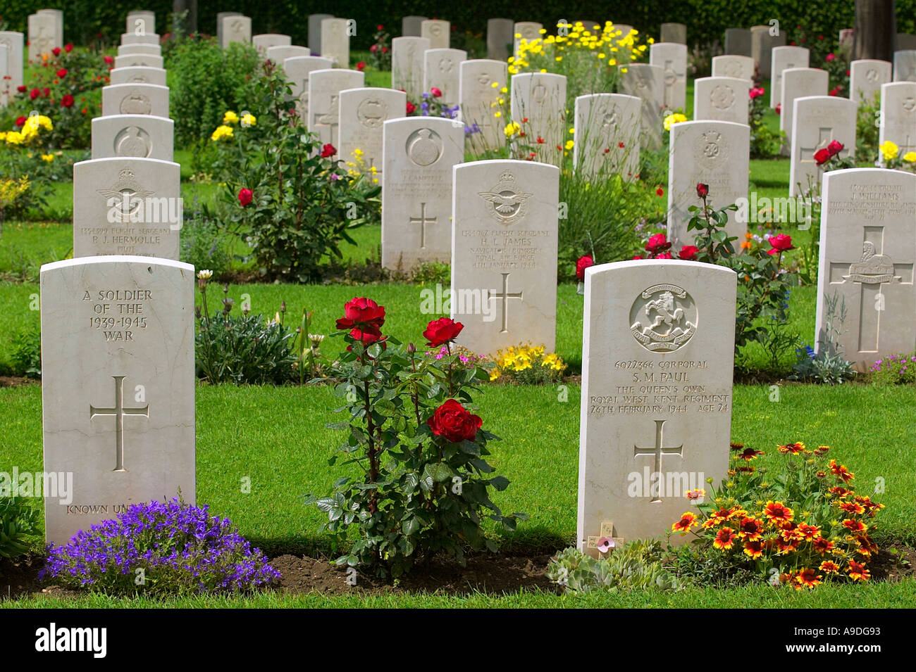 Canadian war cemetery at Ortona, Italy. Stock Photo