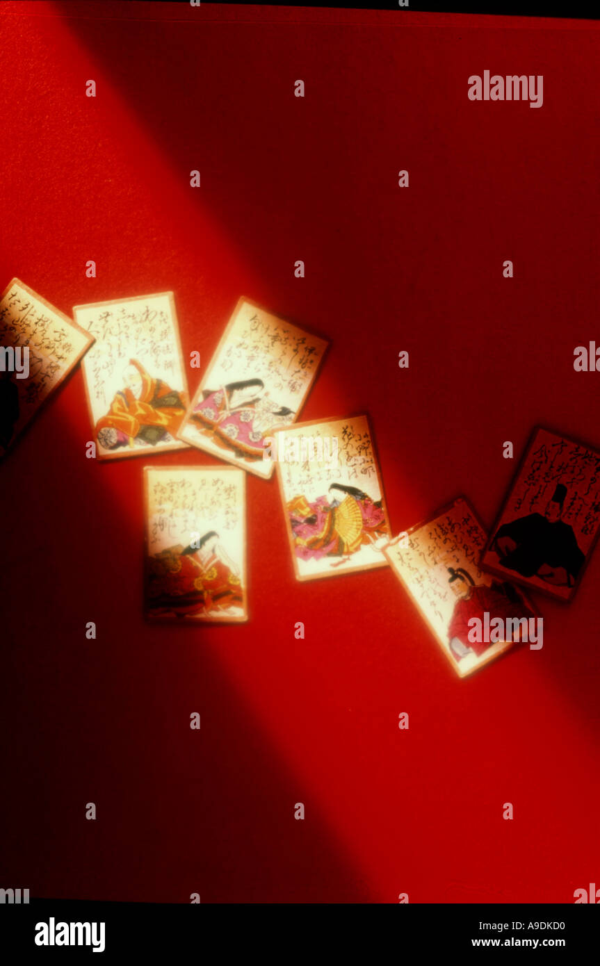Karuta cards for poem game Japan Stock Photo Alamy
