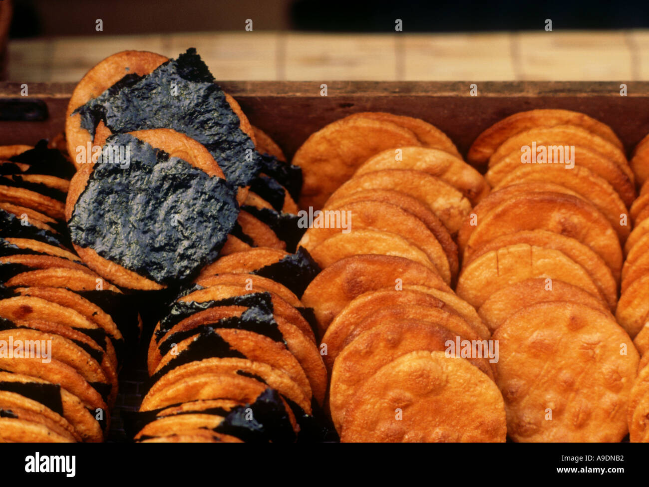 Soy flavored rice crackers Japnese food Stock Photo Alamy