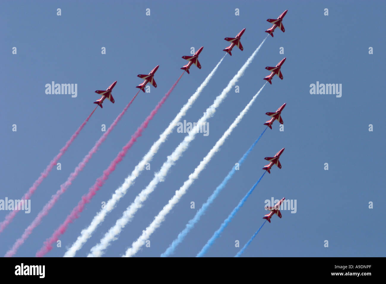 The famous Red Arrows aerobatic display team in action Stock Photo - Alamy