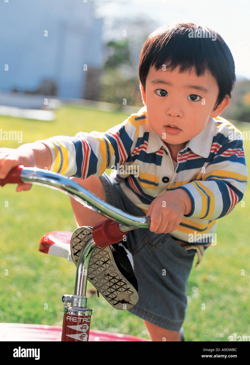 Boy with tricycle hires stock photography and images Alamy