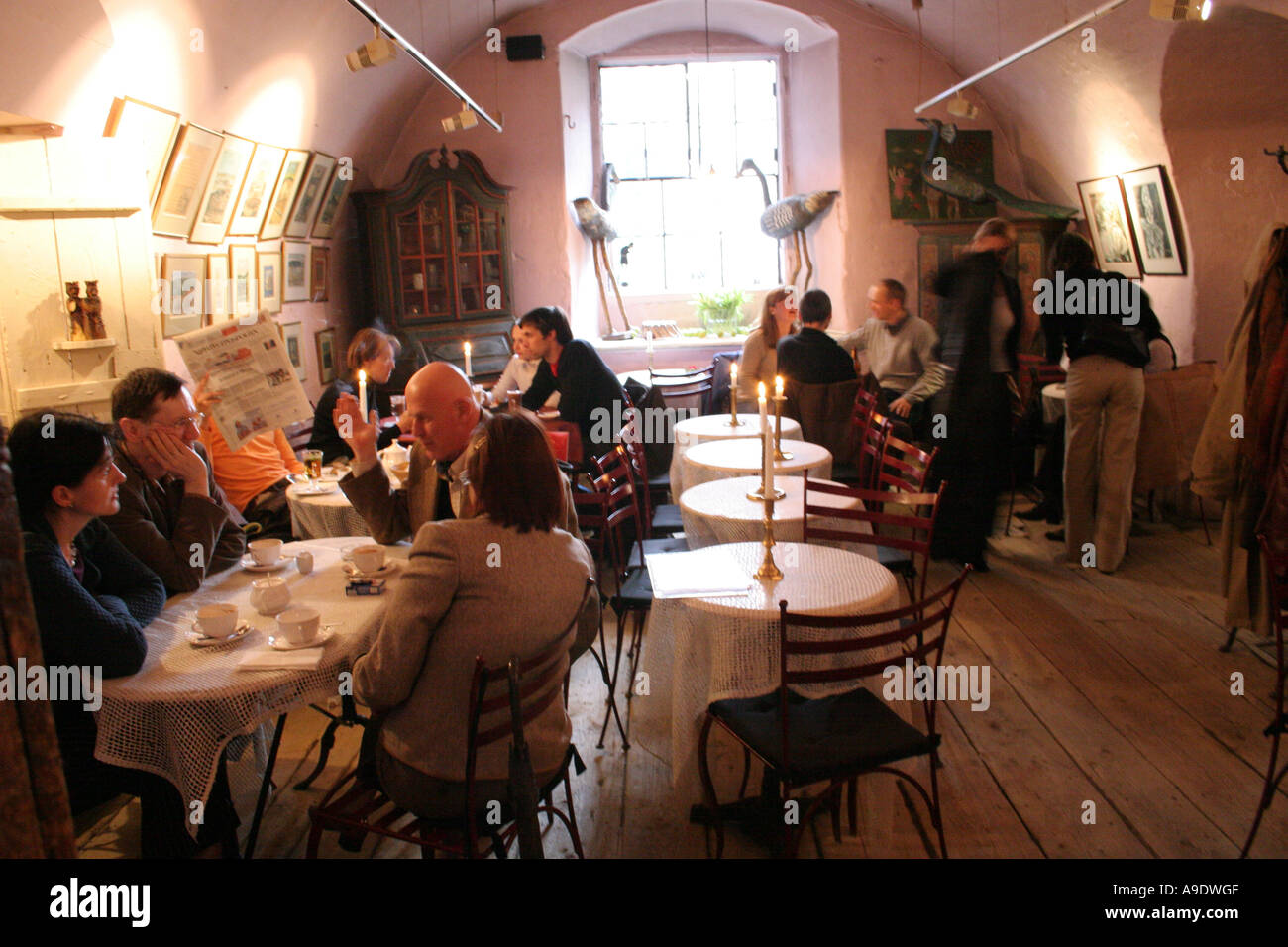 Coffee shop in Krakow Poland Stock Photo Alamy
