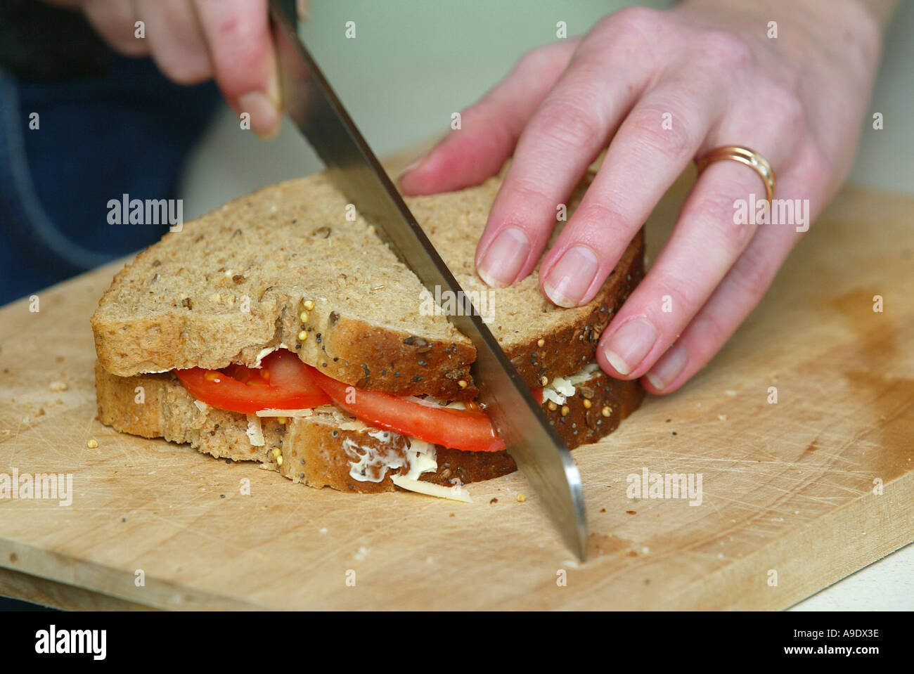 Making sandwiches Stock Photo