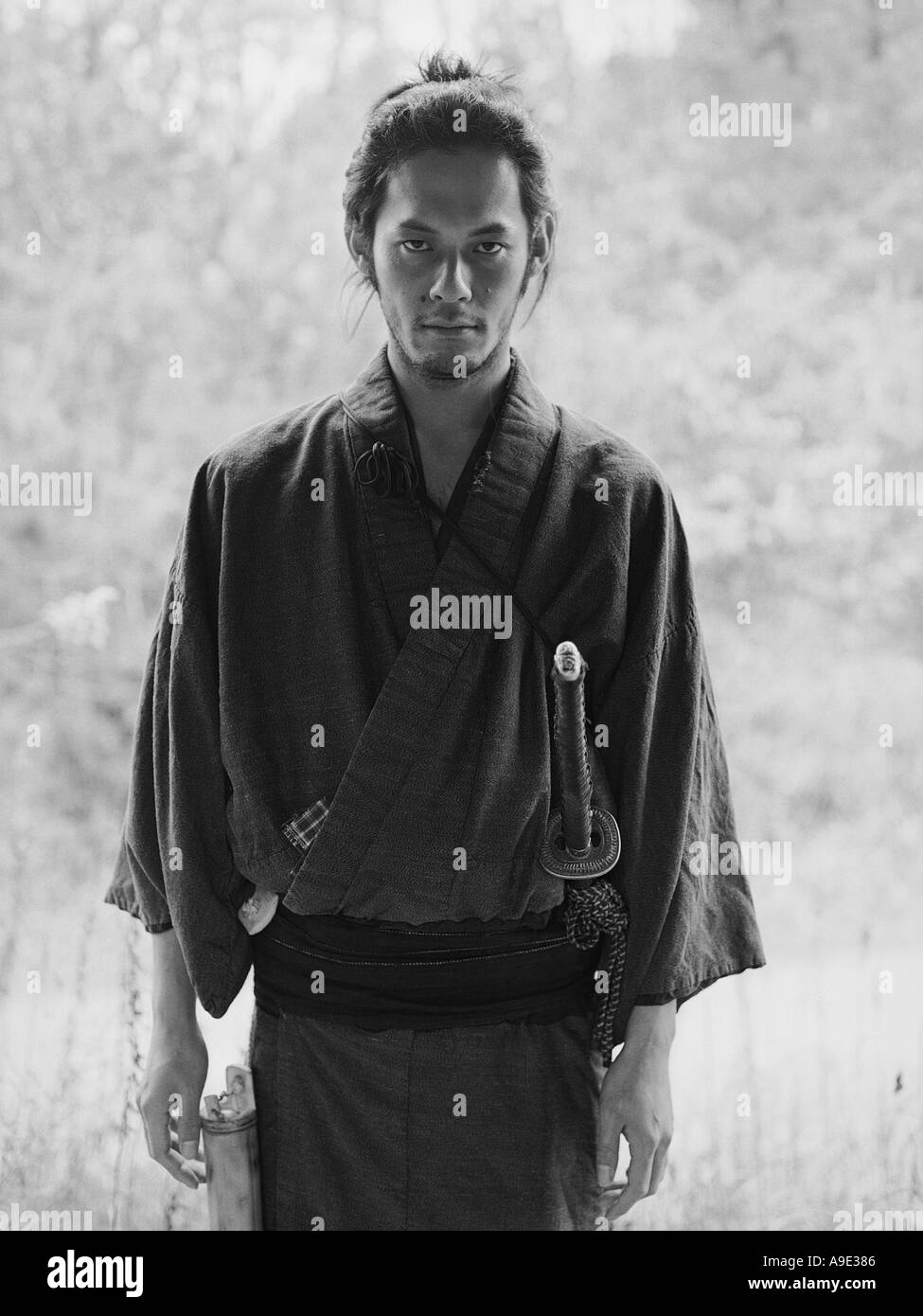 Samurai standing Black and White Stock Photos & Images - Alamy
