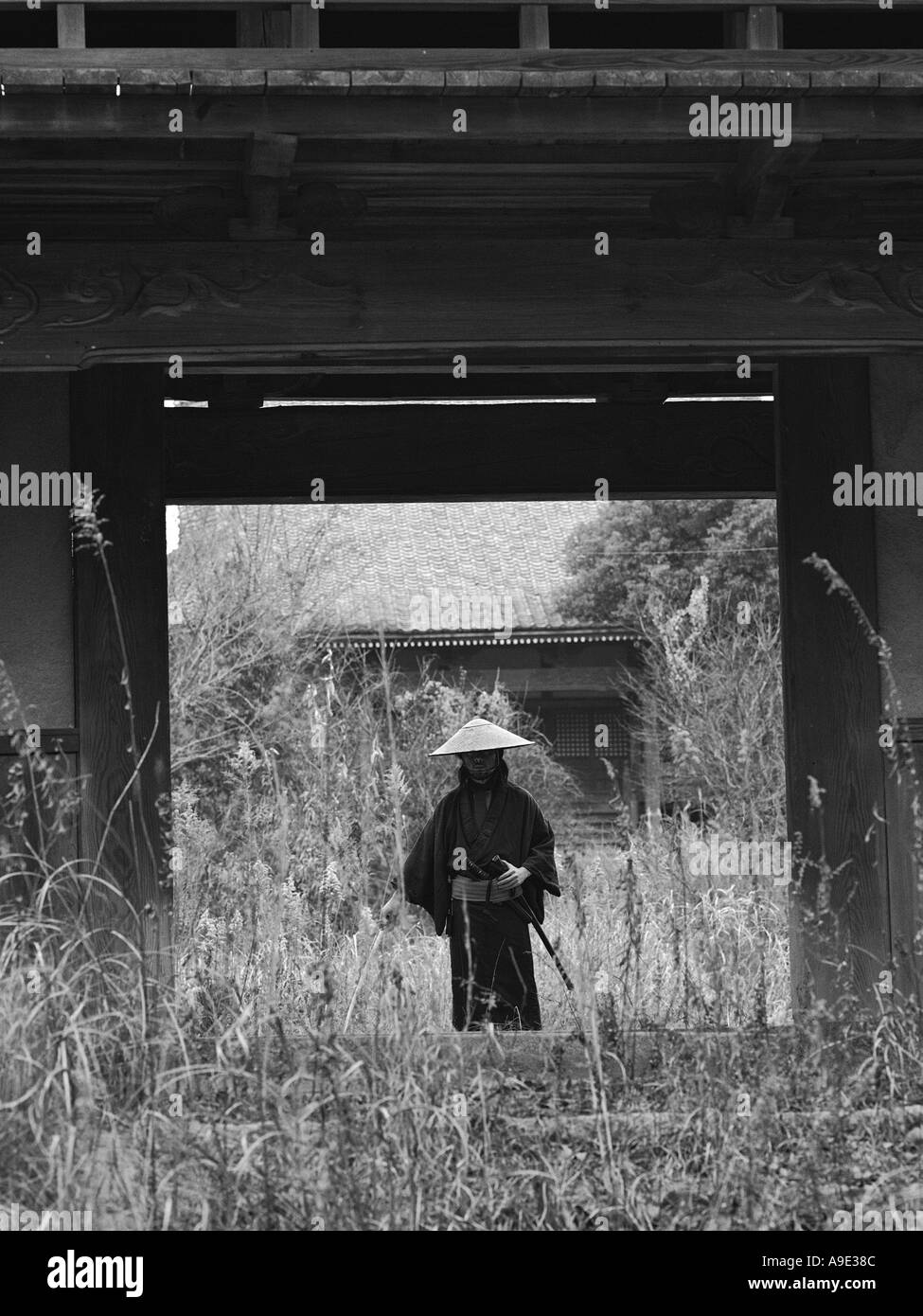 Samurai standing Black and White Stock Photos & Images - Alamy