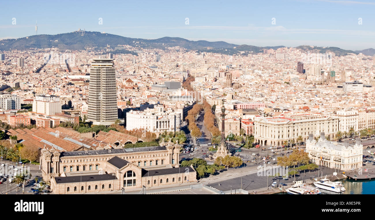 Aerial view of barcelona city Stock Photo - Alamy