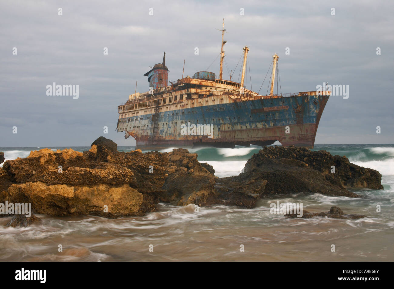 The wreck of SS American Star, Playa de Garcey, Fuerteventura, canary