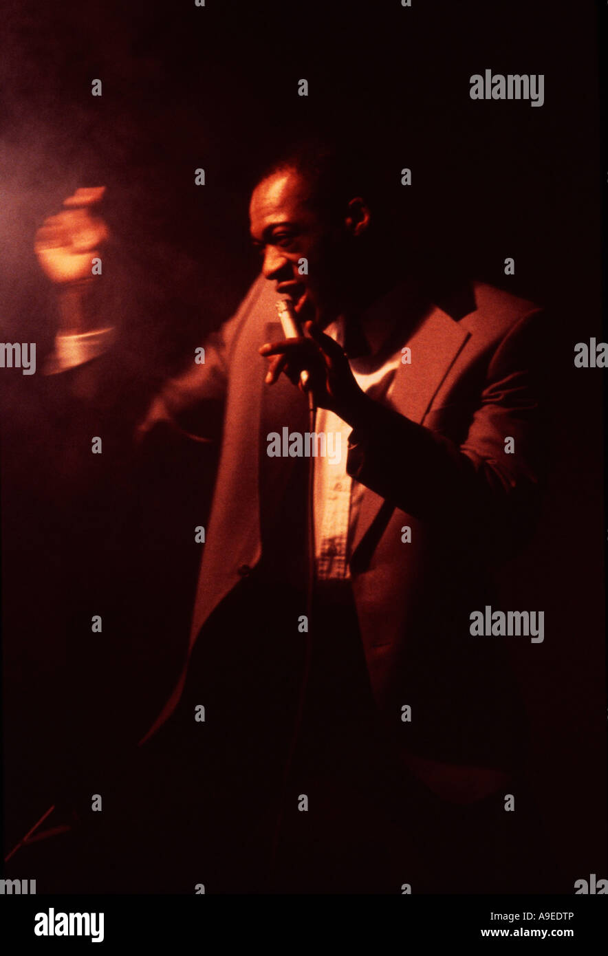 Jazz singer black Stock Photo