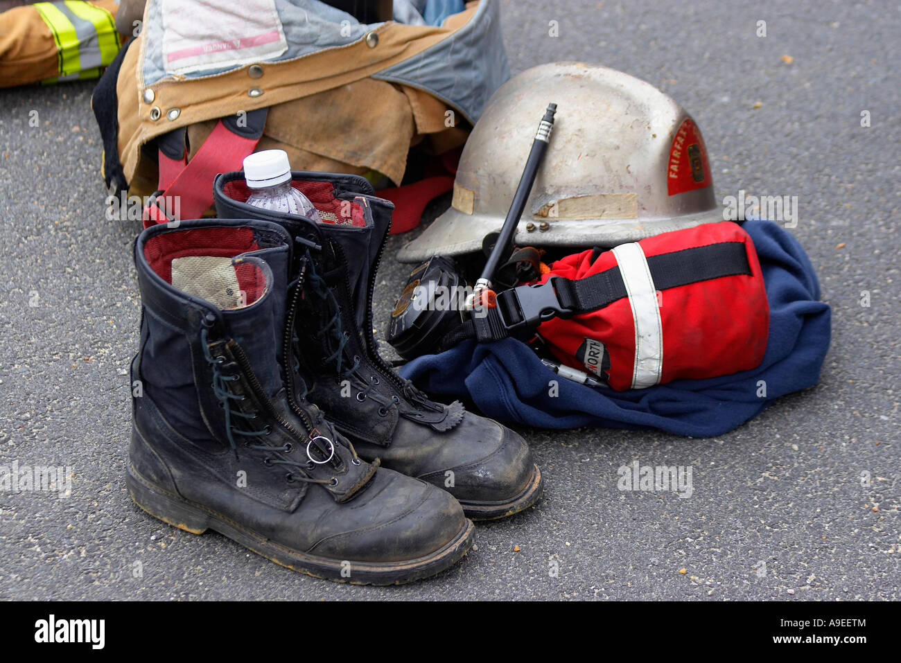 Firefighter gear Stock Photo