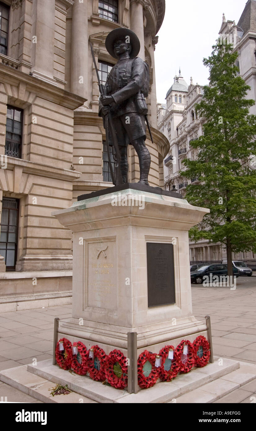 The Gurkha Soldier Memorial in Horse Guards Avenue in London England GB UK Stock Photo