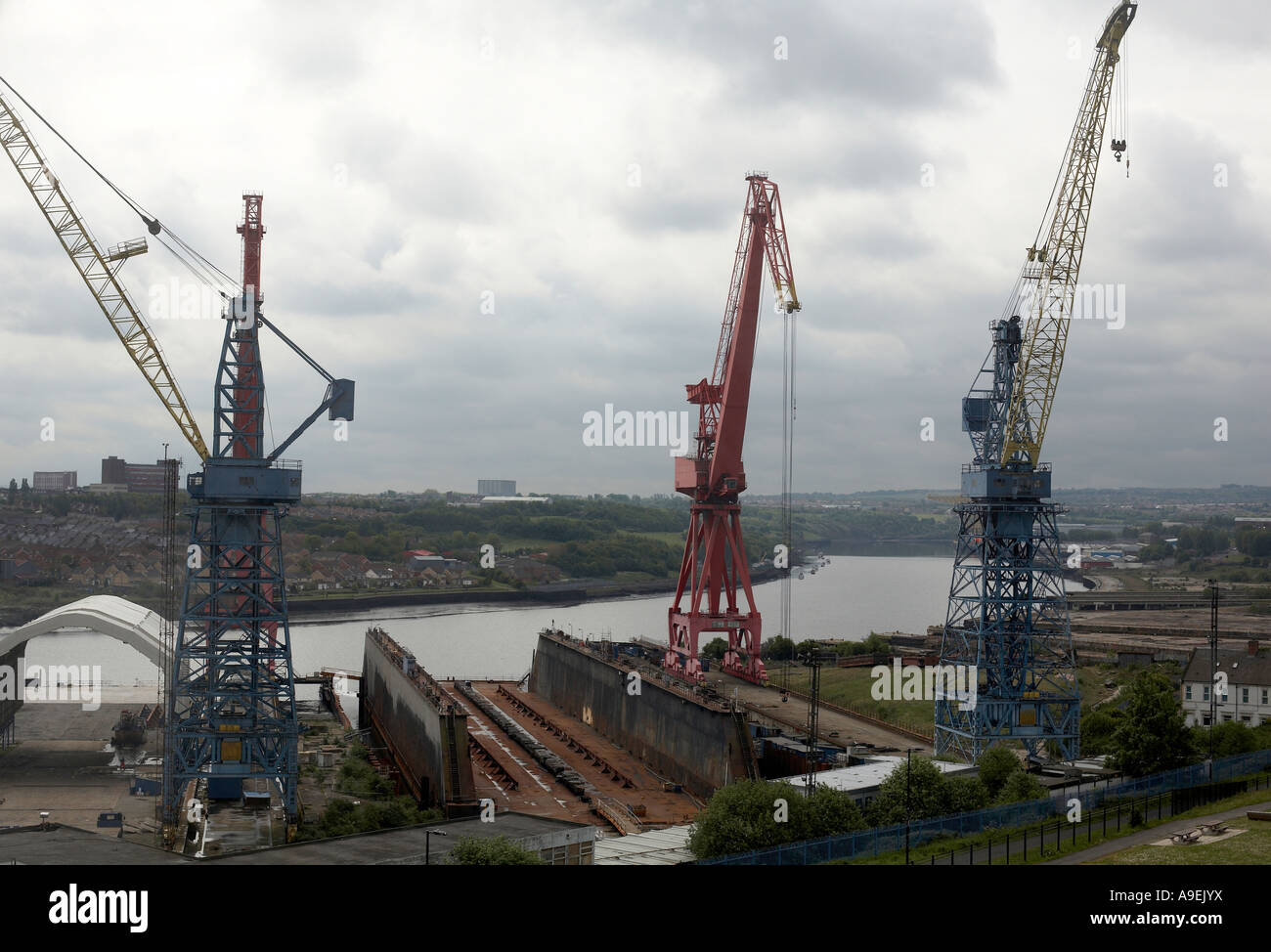Abandoned cranes from the days of shipbuilding on the river Tyne
