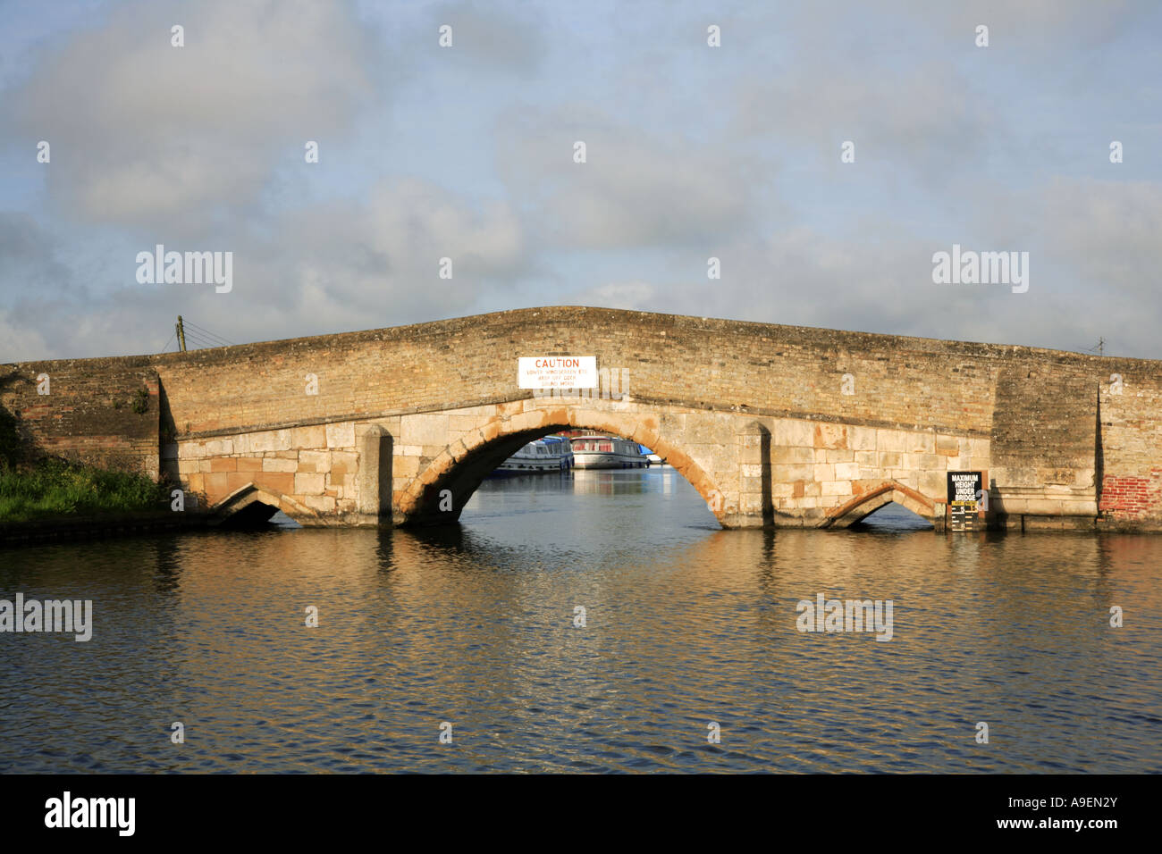 A view of the medieval bridge over the River Thurne on the Norfolk