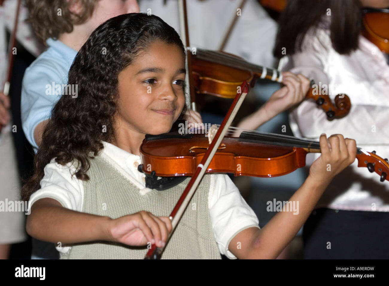 Young Violinist Boy Stock Photo Alamy