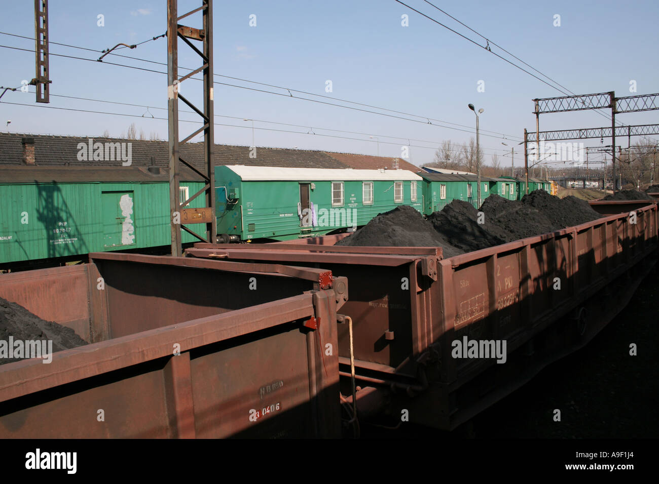 Train carriages Poland Stock Photo
