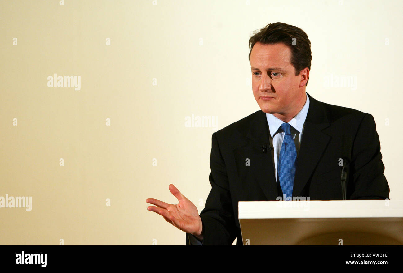 Conservative´s party leader David Cameron during a speech at Think Tank, London, 30 January 2006. Stock Photo