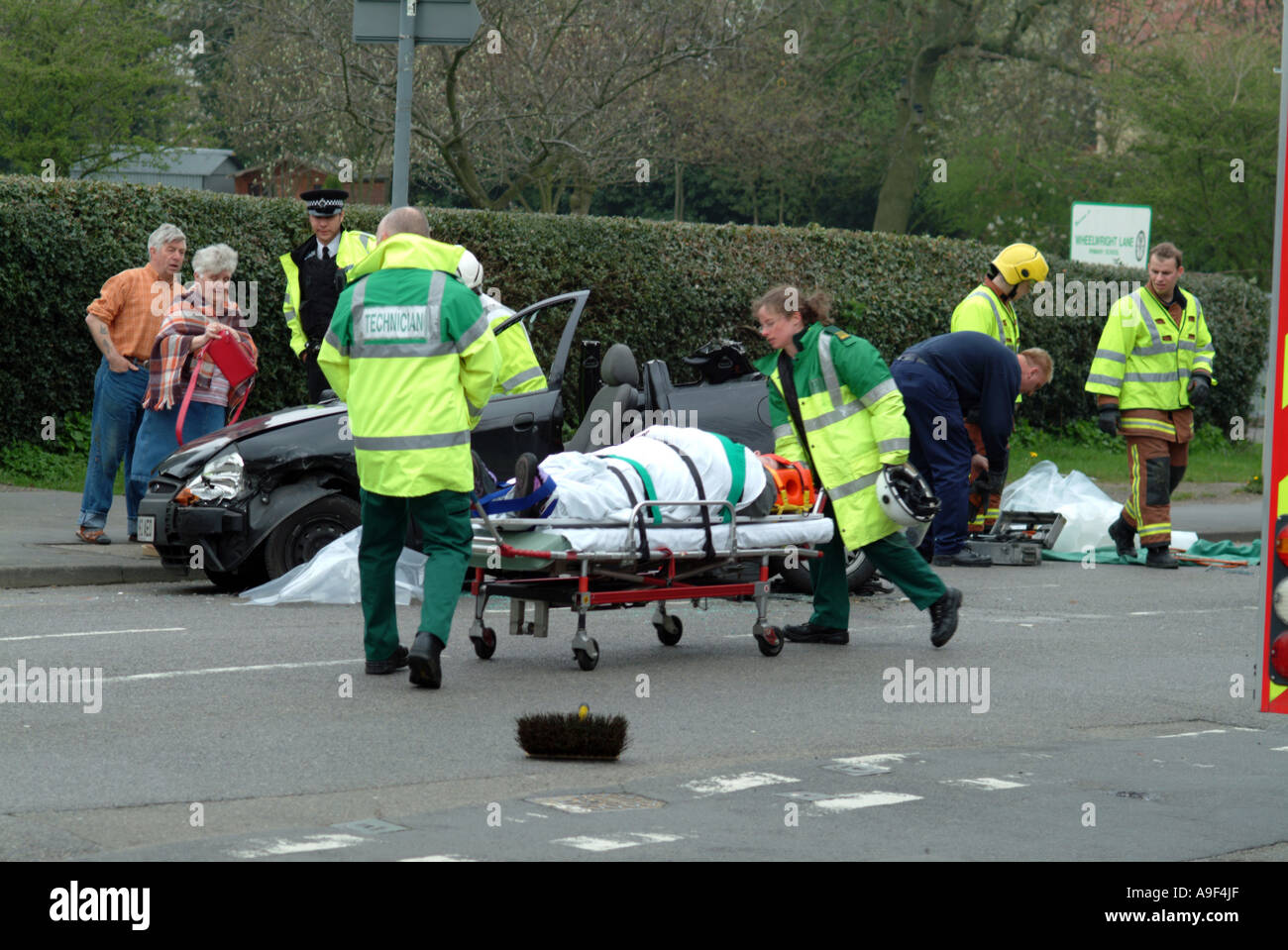 Road traffic accident at a junction in Coventry West Midlands Stock