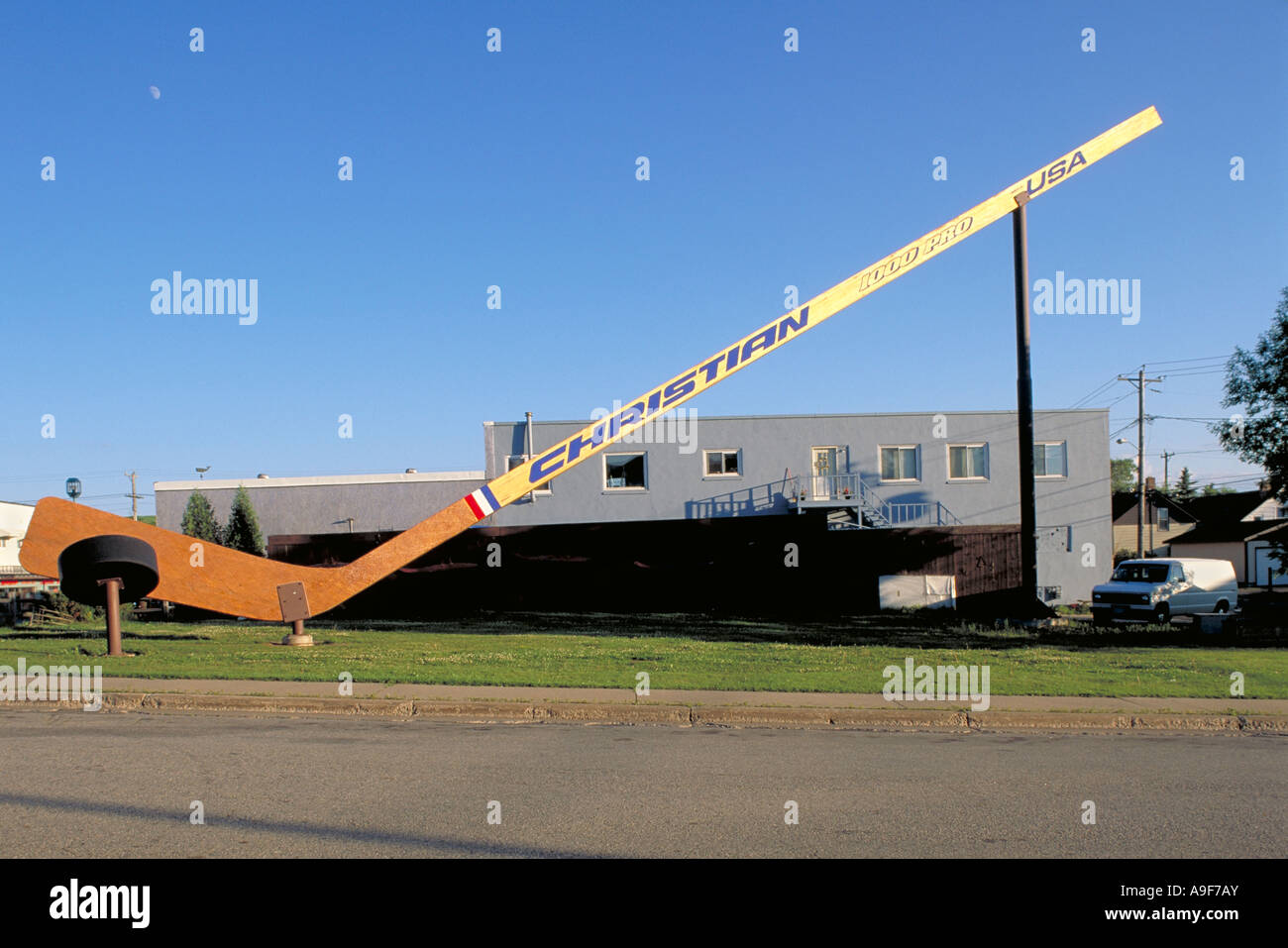 Elk258 2862 Minnesota Eveleth world s largest hockey stick Stock Photo