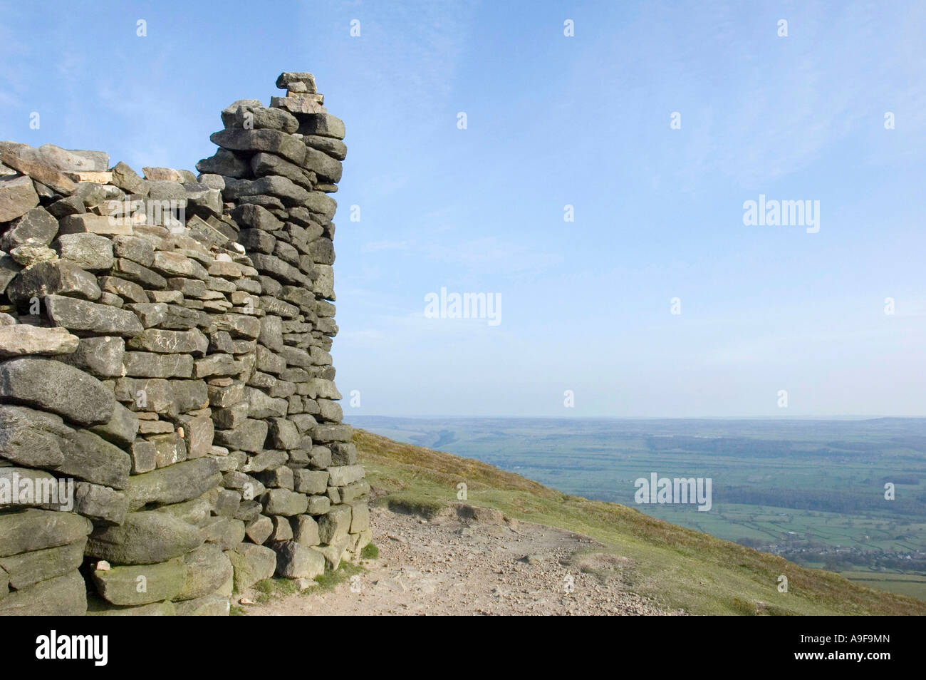 Cairn on a bridleway near Pen Hill North Yorkshire Dales National Park Stock Photo