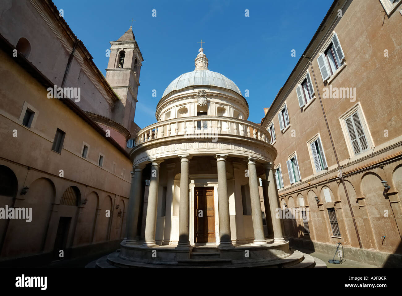 Rome Italy Tempietto di Bramante Piazza San Pietro in Montorio on the Gianicolo hill Stock Photo