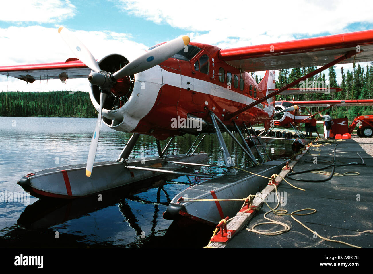 Otter float plane at Quebec lake dock Stock Photo - Alamy