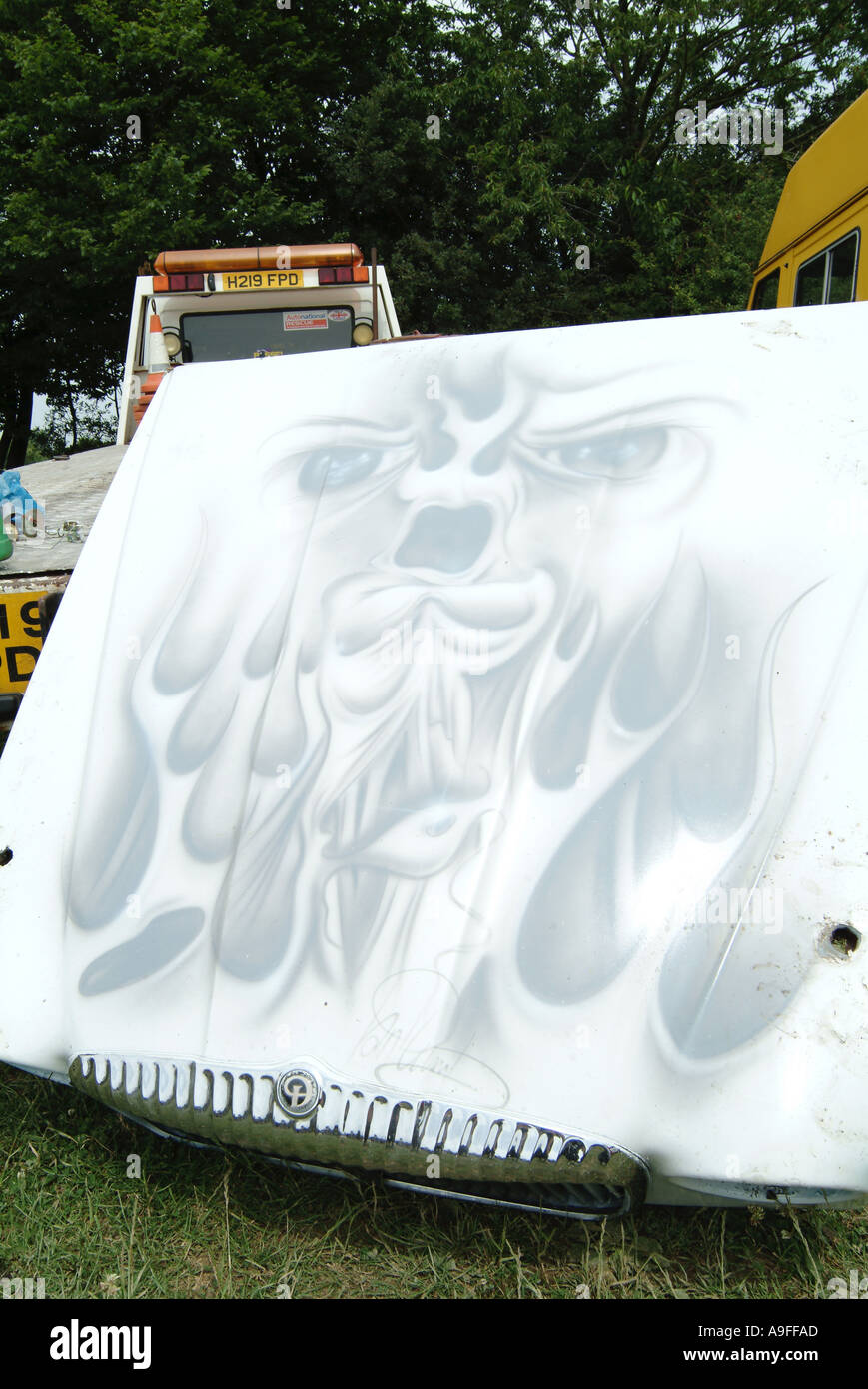airbrush mural custom paint job airbrushed face Stock Photo Alamy