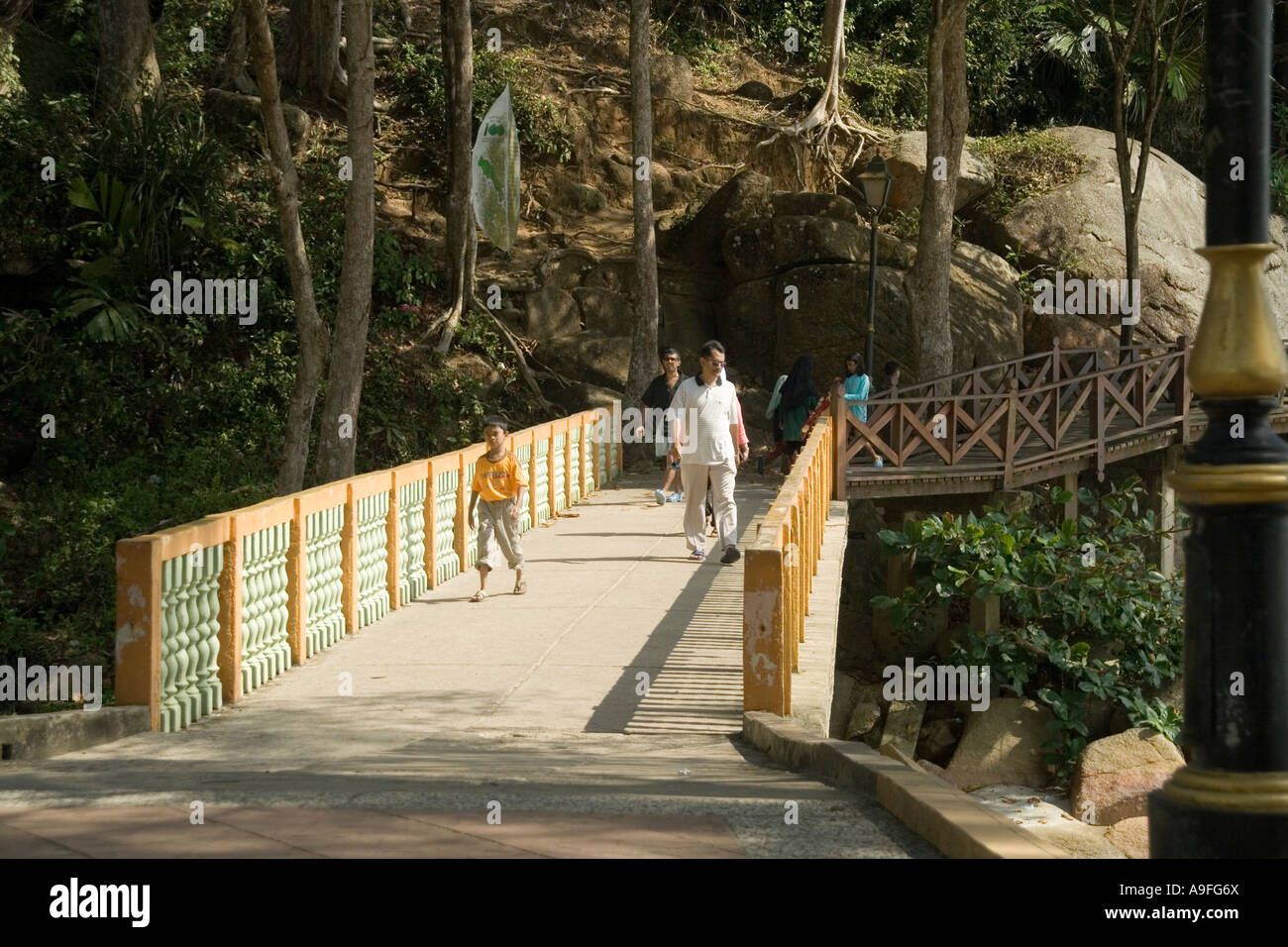 Walkway at the beach Teluk Chempedak Kuantan Stock Photo