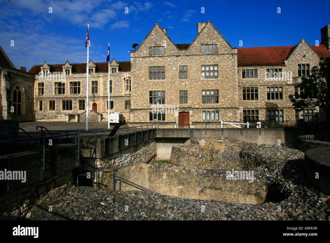 Winchester Castle ruins great hall barracks complex hampshire england