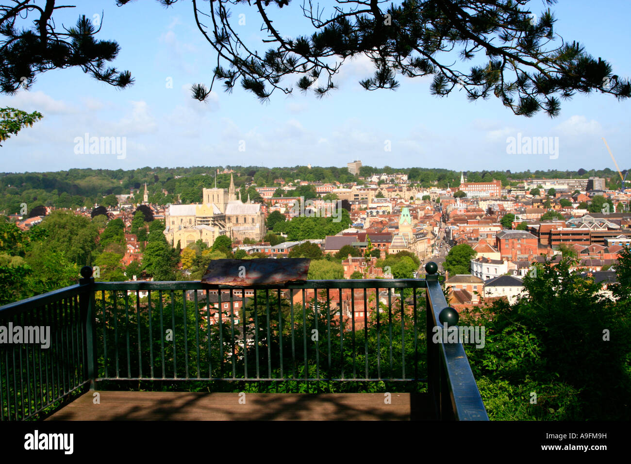 Winchester st giles' hill viewpoint town centre historic city in