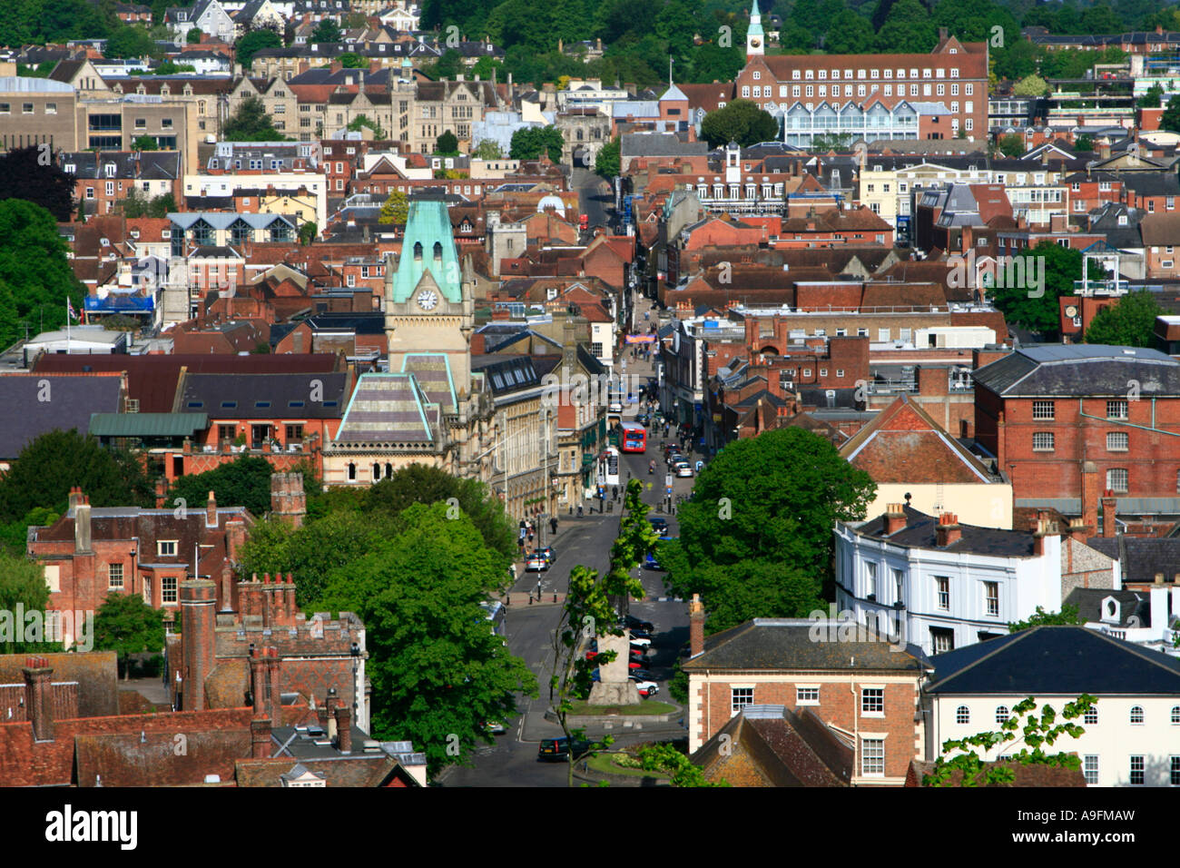 Winchester st giles' hill viewpoint town centre historic city in ...