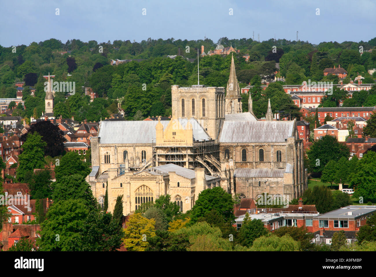 Winchester st giles' hill viewpoint cathedral historic city in southern
