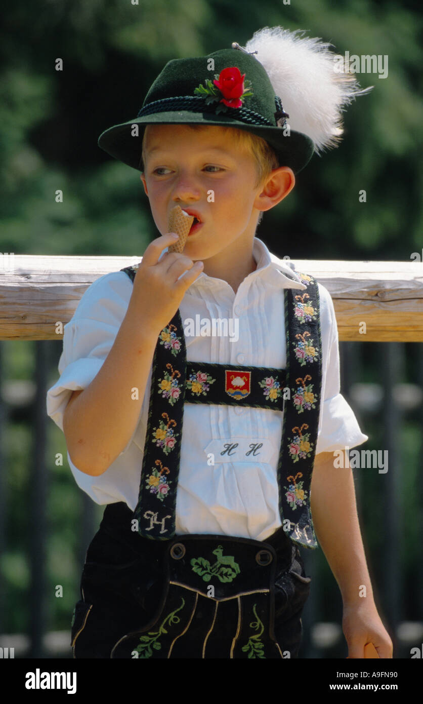 boy in traditional clothing, traditional costume, Germany, Bavaria,  Wallgau, Aug 04 Stock Photo - Alamy