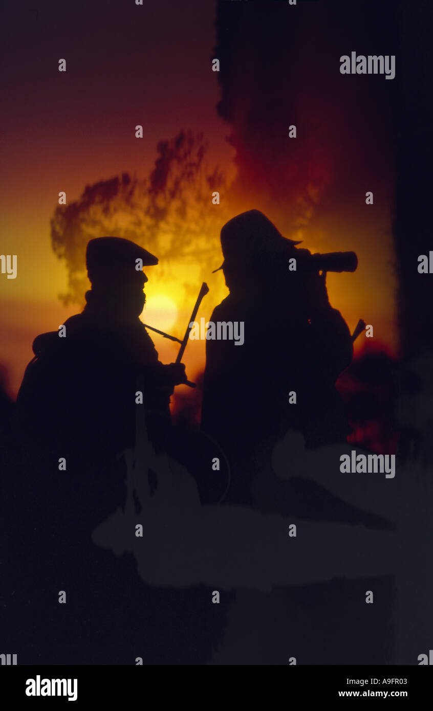 hunter at dawn. Stock Photo