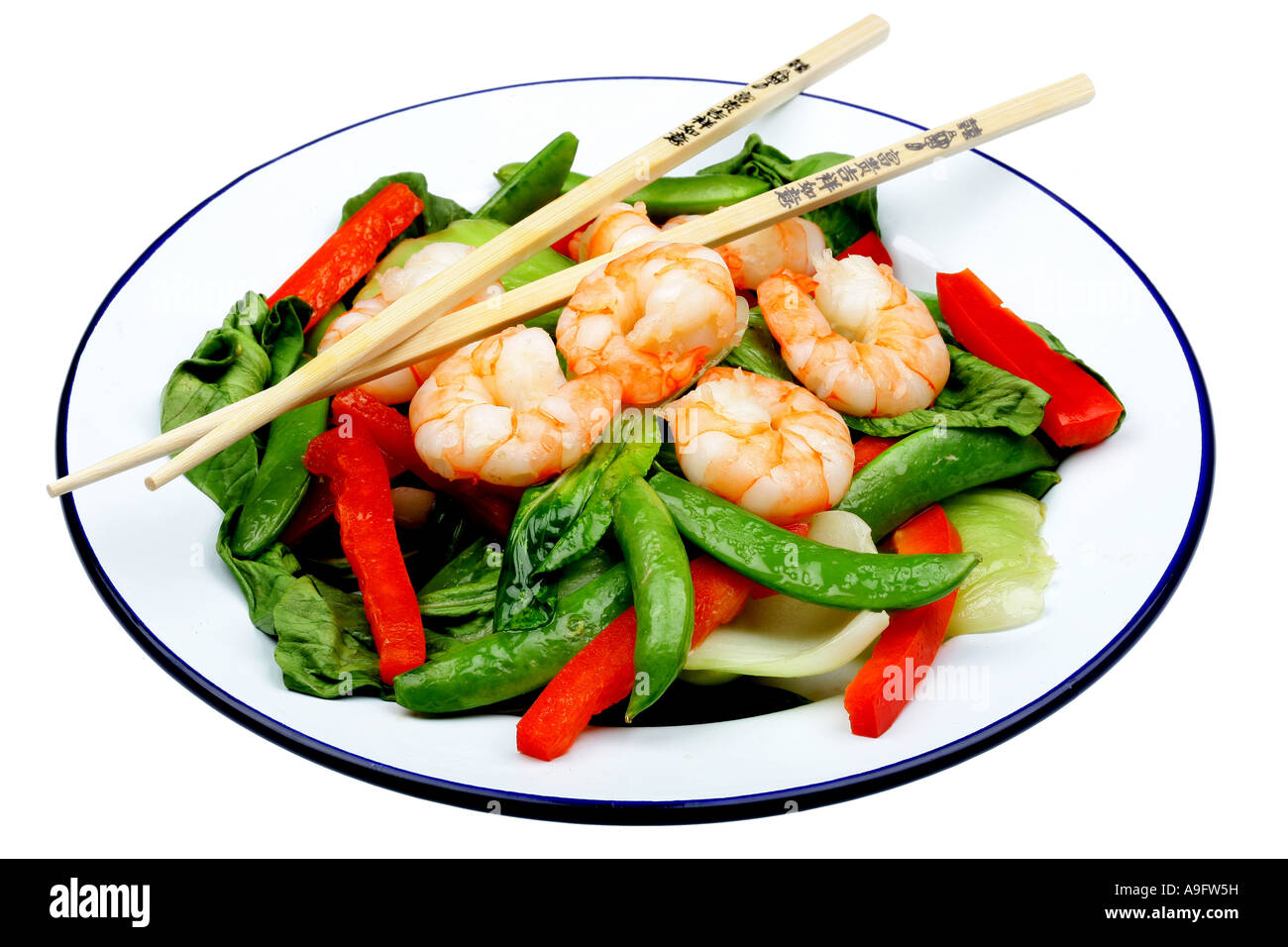 King Prawn Stir Fry Stock Photo Alamy