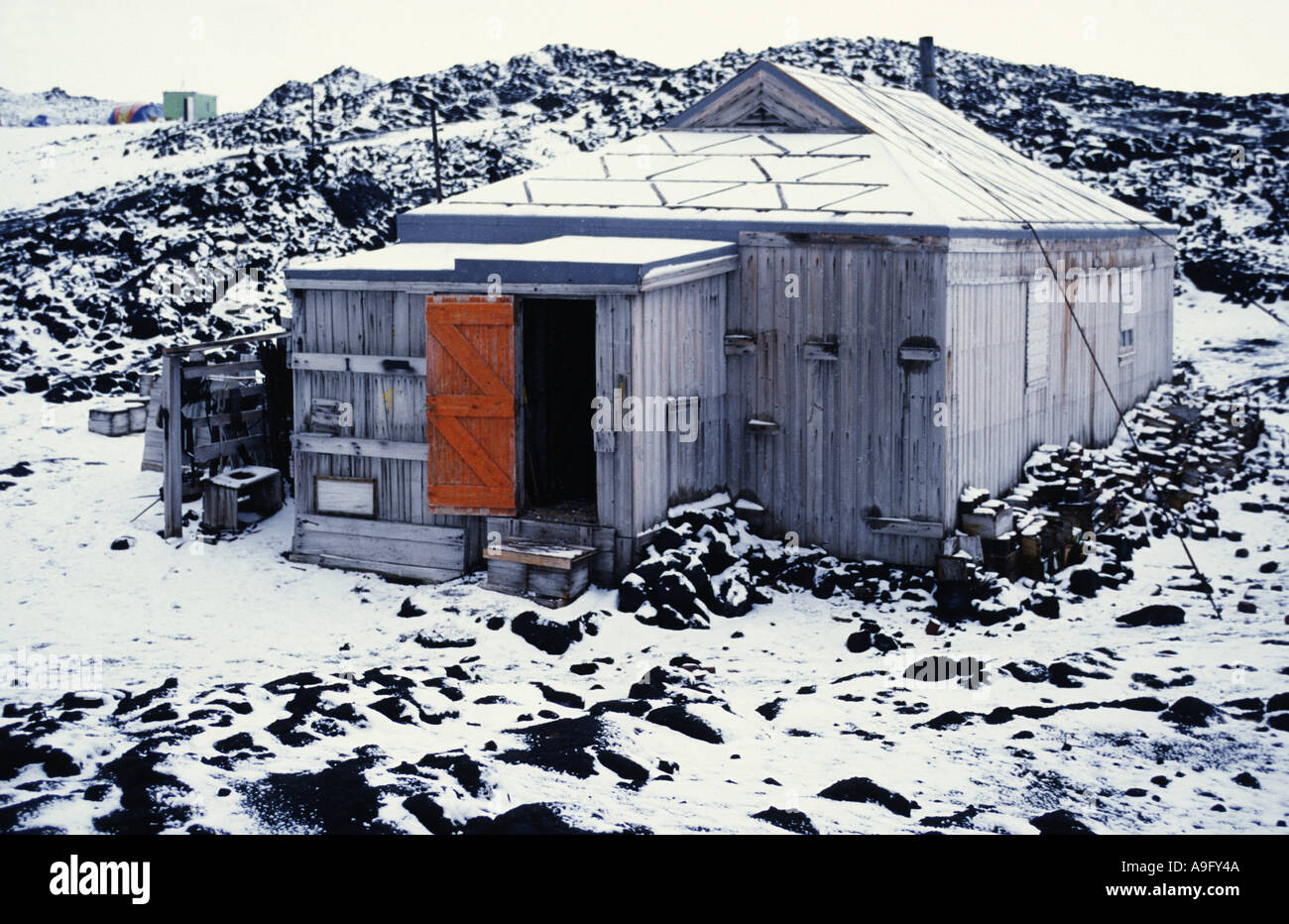hut o f the british Antarctic expedition 1907-1909, Nimrod expedition, under ther leadingship of Ernest Shackleton, Antarctica, Stock Photo