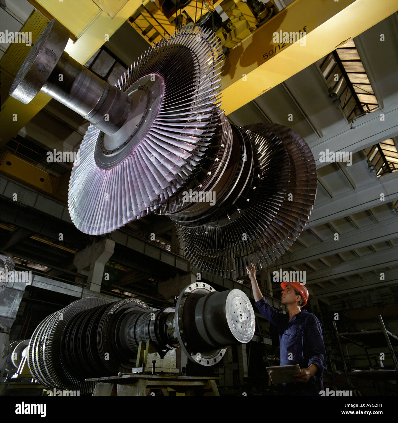 Manufacture of aircraft engine, Romania Stock Photo