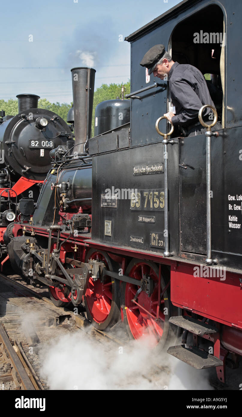 Railway vehicle driving in the Railway Museum, Germany, North Rhine